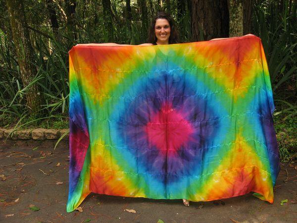 Véu de Seda Patchwork para Dança do Ventre