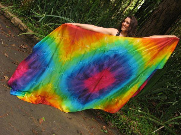 Véu de Seda Patchwork para Dança do Ventre