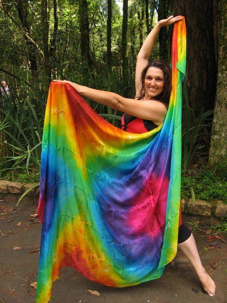 Véu de Seda Patchwork para Dança do Ventre