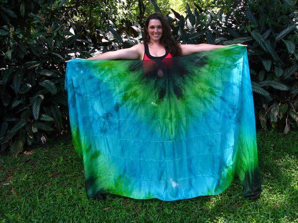 Véu de Seda Patchwork para Dança do Ventre