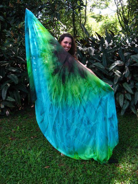 Véu de Seda Patchwork para Dança do Ventre