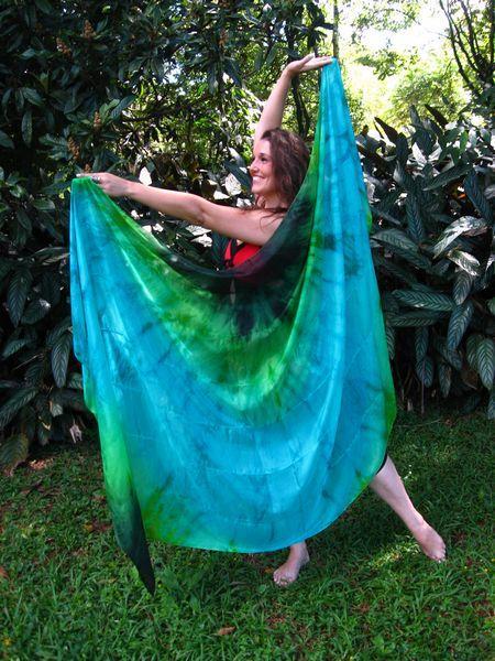 Véu de Seda Patchwork para Dança do Ventre