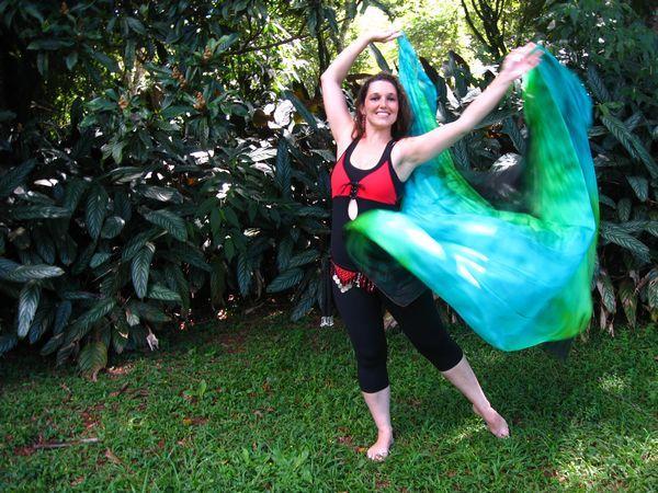 Véu de Seda Patchwork para Dança do Ventre