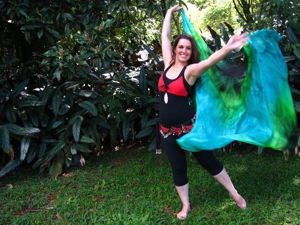 Véu de Seda Patchwork para Dança do Ventre