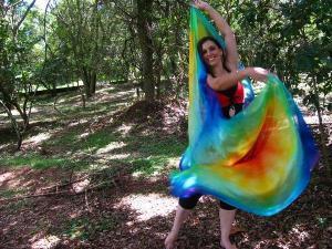 Véu de Seda para Dança do Ventre