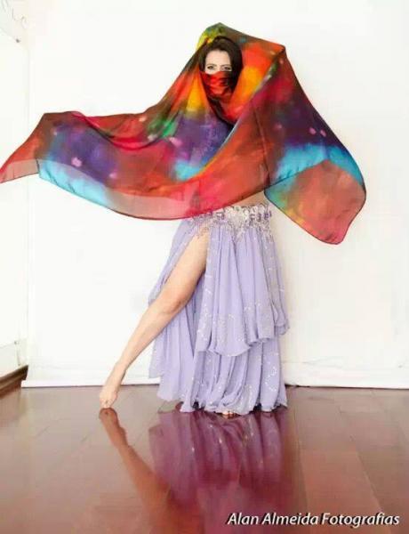 Véu de Seda para Dança do Ventre