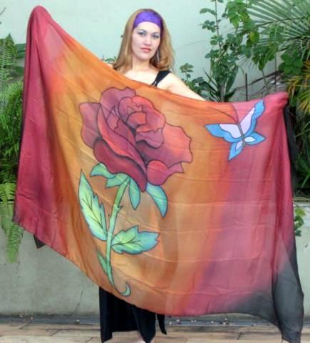 Véu de Seda para Dança do Ventre