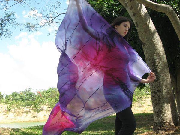 Véu de Seda para Dança do Ventre