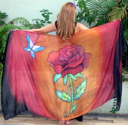 Véu de Seda para Dança do Ventre