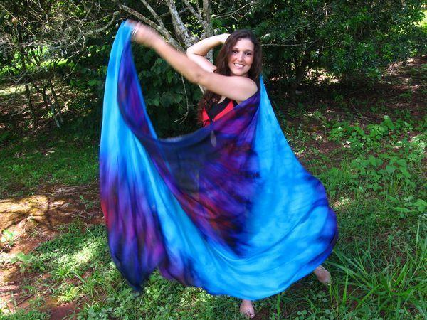 Véu de Seda para Dança do Ventre