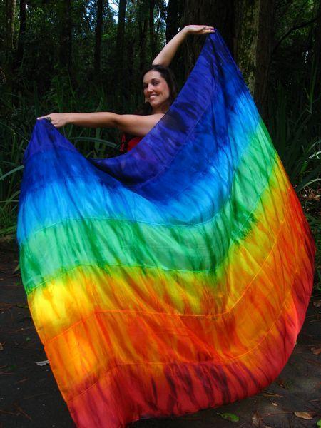 Véu Patchwork de Seda para Dança do Ventre