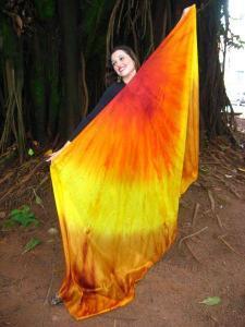 Véu de Seda Patchwork para Dança do Ventre