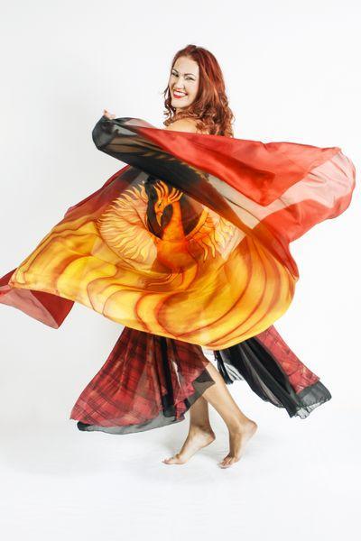Véu de Seda para Dança do Ventre