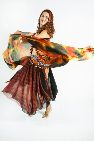 Véu de Seda para Dança do Ventre