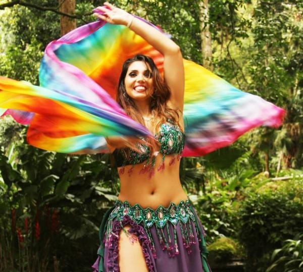 Véu de Seda para Dança do Ventre