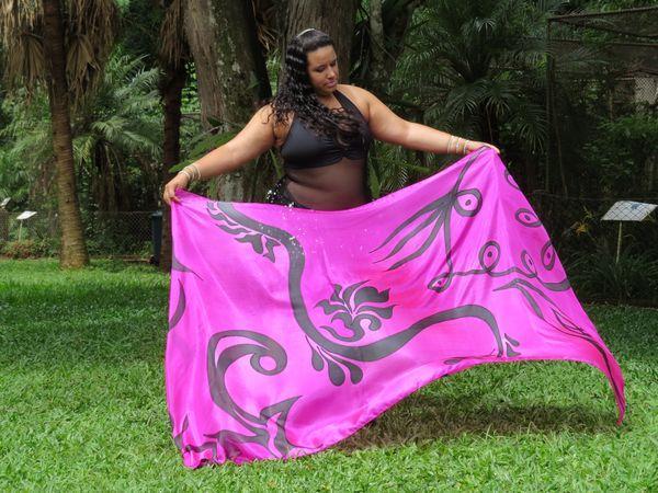 Véu de Seda para Dança do Ventre