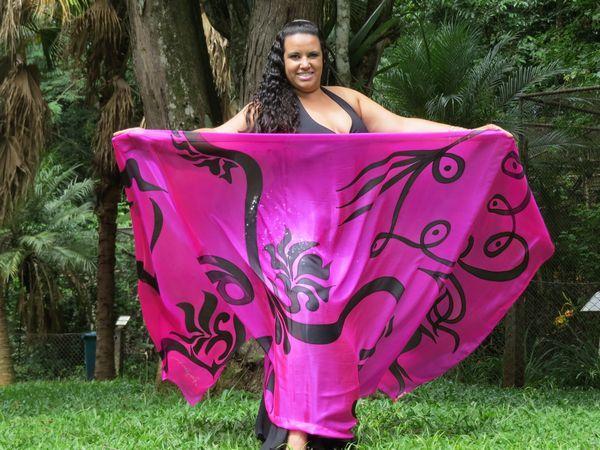 Véu de Seda para Dança do Ventre