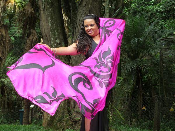 Véu de Seda para Dança do Ventre