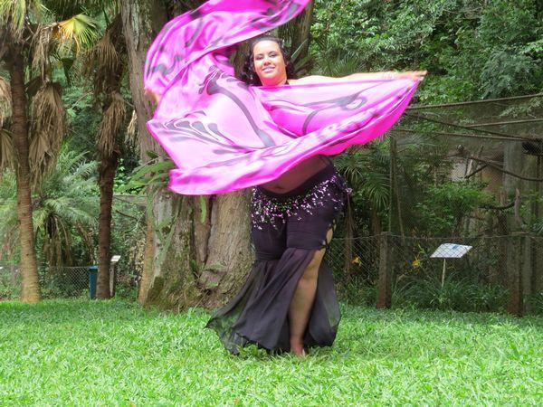 Véu de Seda para Dança do Ventre