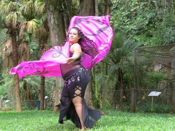 Véu de Seda para Dança do Ventre