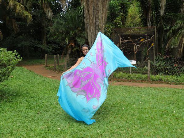 Véu de Seda para Dança do Ventre