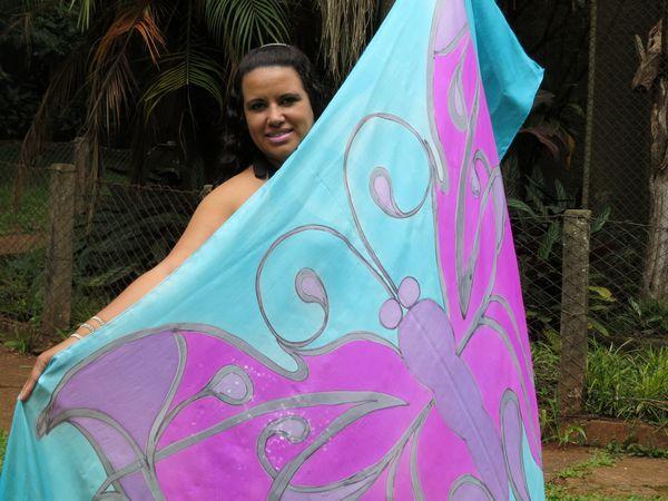 Véu de Seda para Dança do Ventre