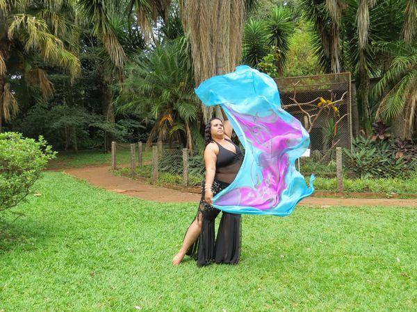 Véu de Seda para Dança do Ventre