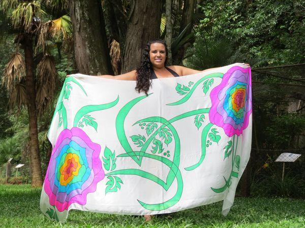 Véu de Seda para Dança do Ventre