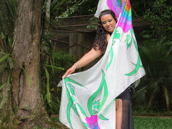 Véu de Seda para Dança do Ventre