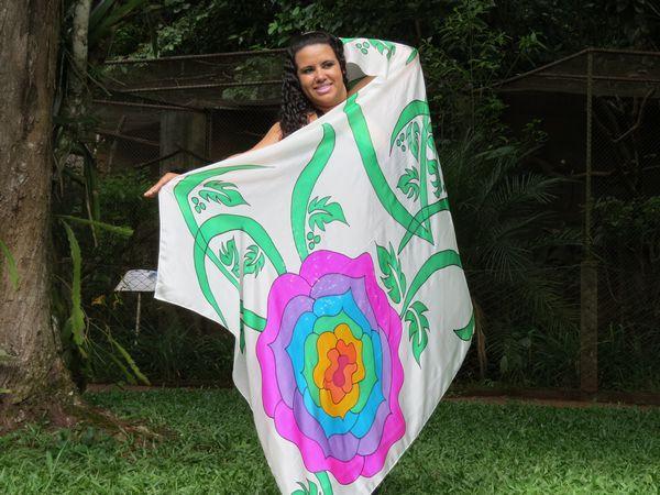 Véu de Seda para Dança do Ventre