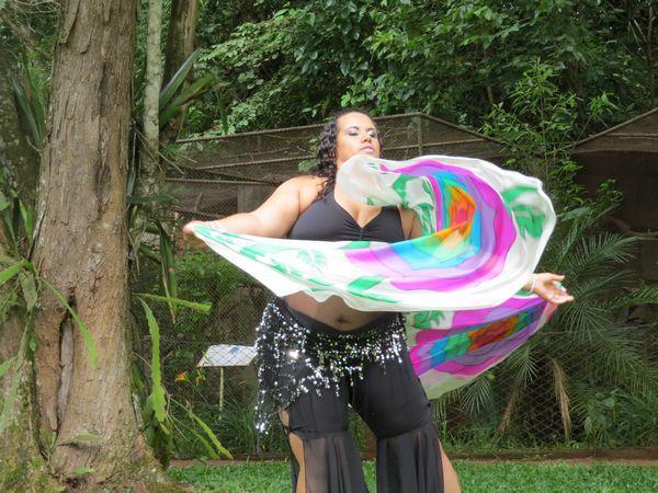 Véu de Seda para Dança do Ventre