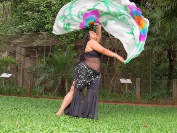 Véu de Seda para Dança do Ventre