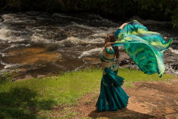 Véu de Seda para Dança do Ventre