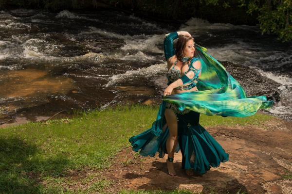 Véu de Seda para Dança do Ventre