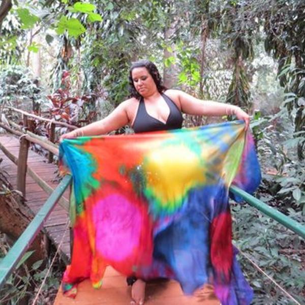 Véu de Seda para Dança do Ventre
