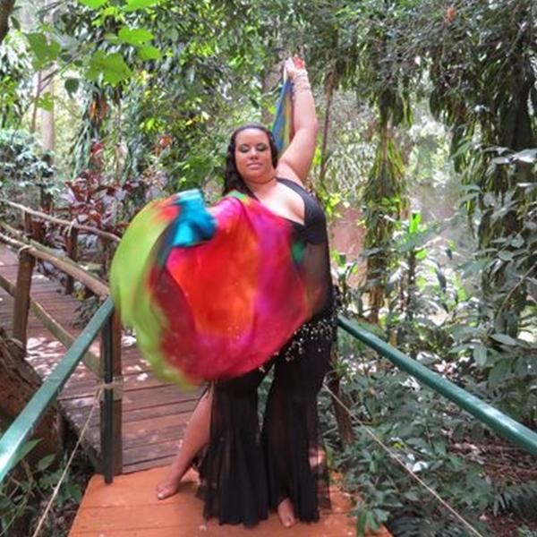 Véu de Seda para Dança do Ventre