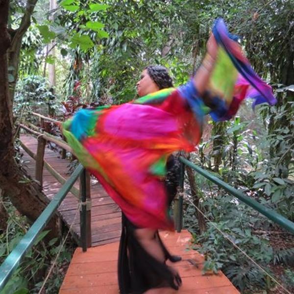 Véu de Seda para Dança do Ventre