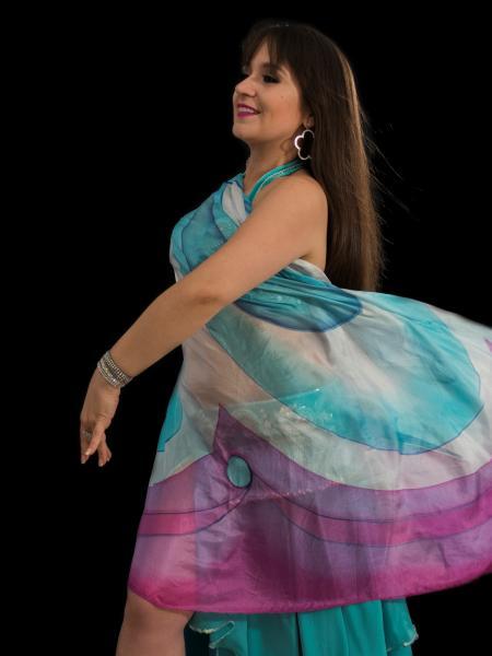 Véu de Seda para Dança do Ventre