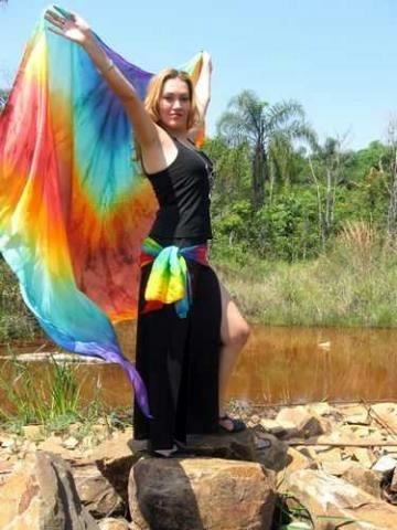 Véu de Seda para Dança do Ventre