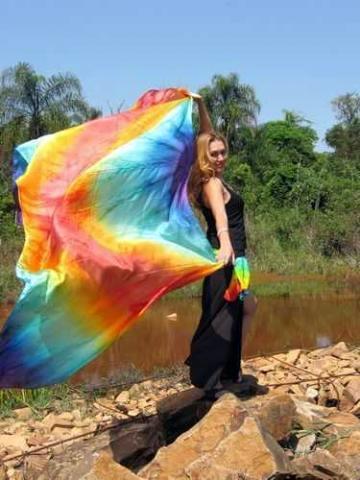 Véu de Seda para Dança do Ventre