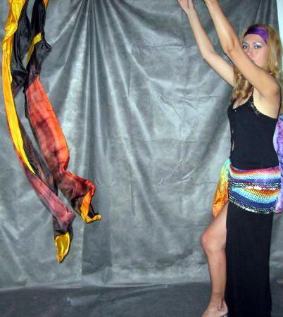 Véu de Seda Poi para Dança do Ventre