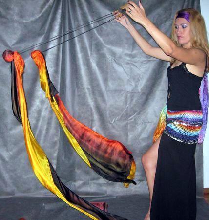 Véu de Seda Poi para Dança do Ventre