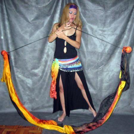 Véu de Seda Poi para Dança do Ventre