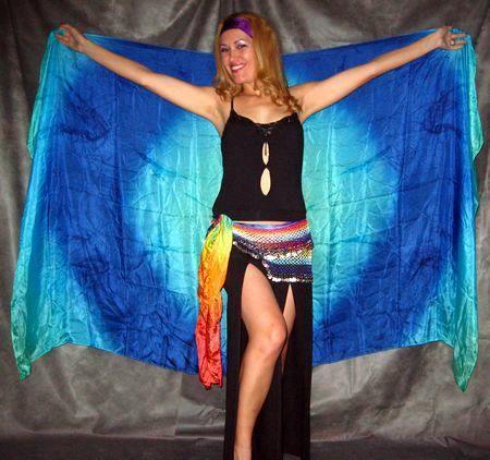 Véu de Seda para Dança do Ventre - Colorido