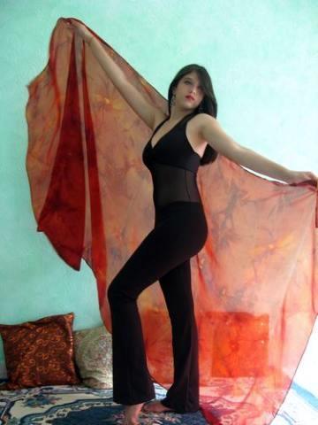 Véu de Seda para Dança do Ventre