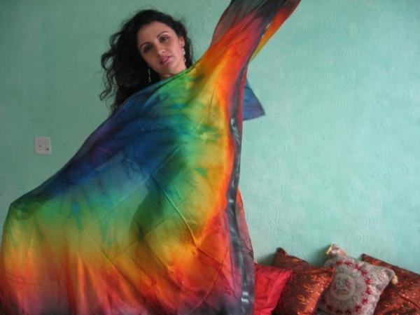 Véu de Seda para Dança do Ventre