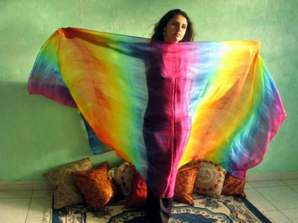 Véu de Seda para Dança do Ventre