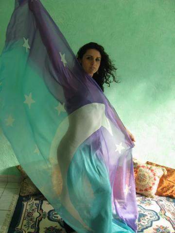Véu de Seda para Dança do Ventre
