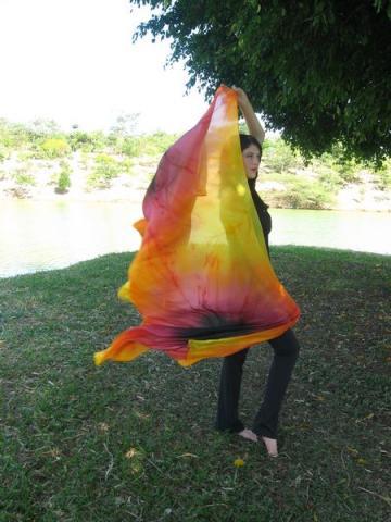 Véu de Seda para Dança do Ventre