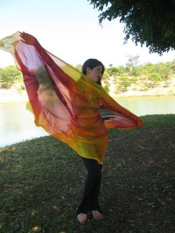 Véu de Seda para Dança do Ventre